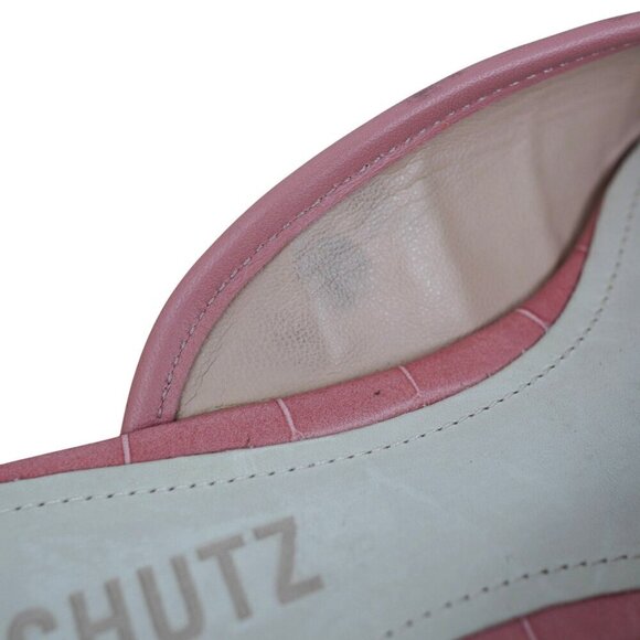 Schutz "Carlene" Rosa Croc Embossed Mule Ballet Flats‎ Sz 6B - Picture 9 of 9